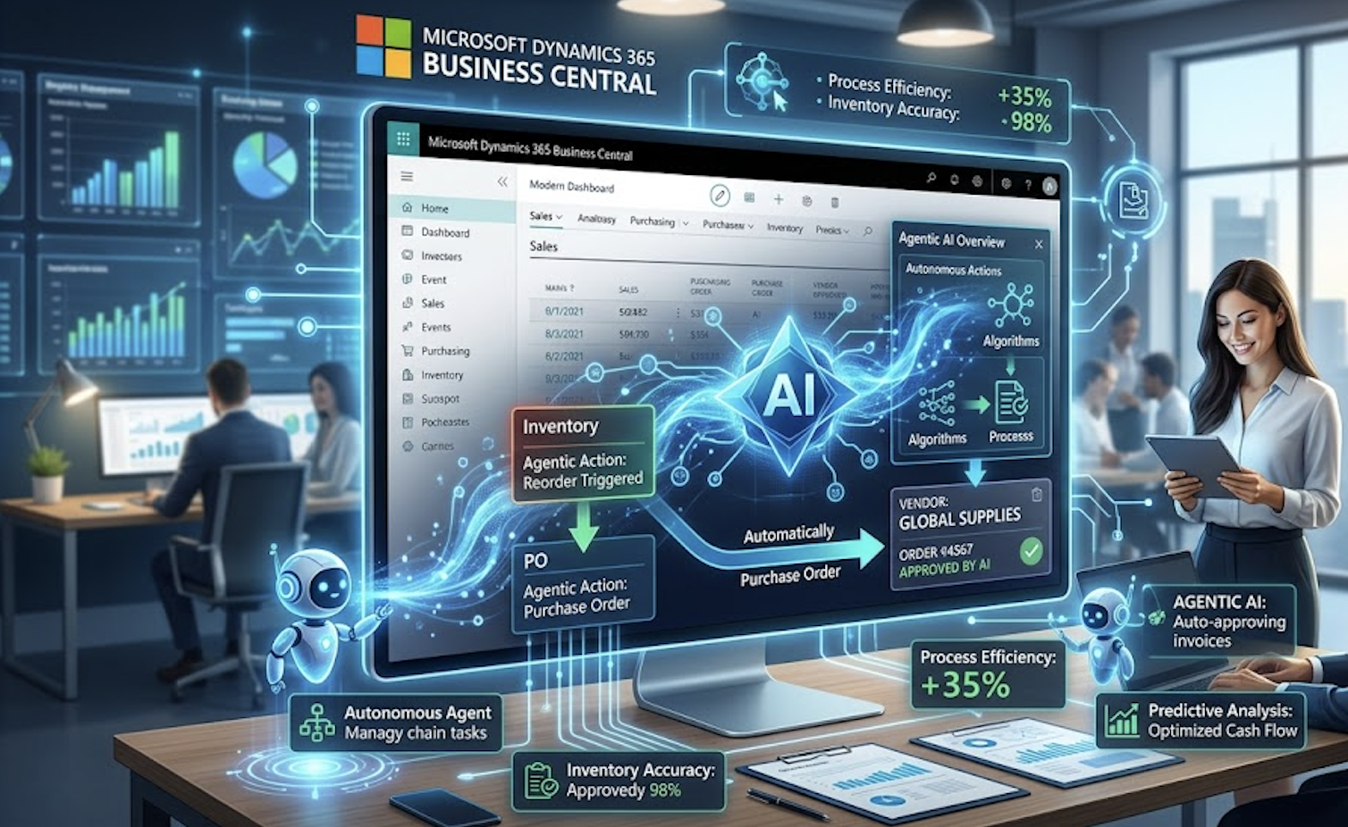 Agentic AI agents working inside Business Central